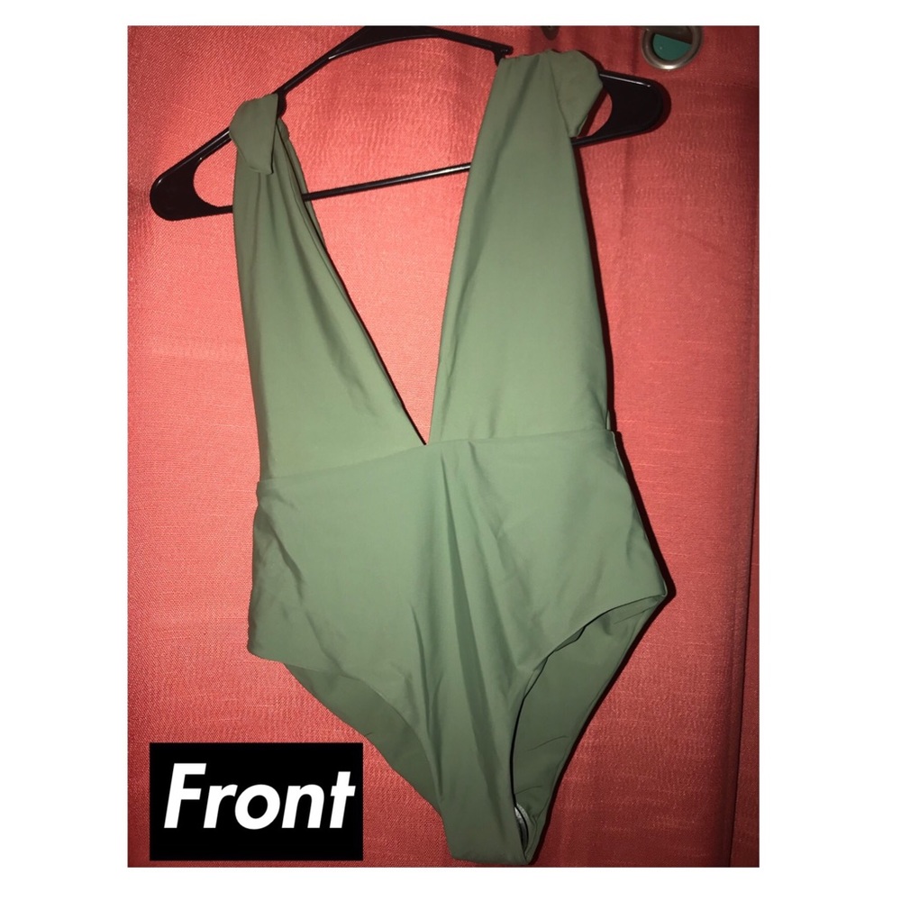 SHEIN Deep V Knot Swimsuit